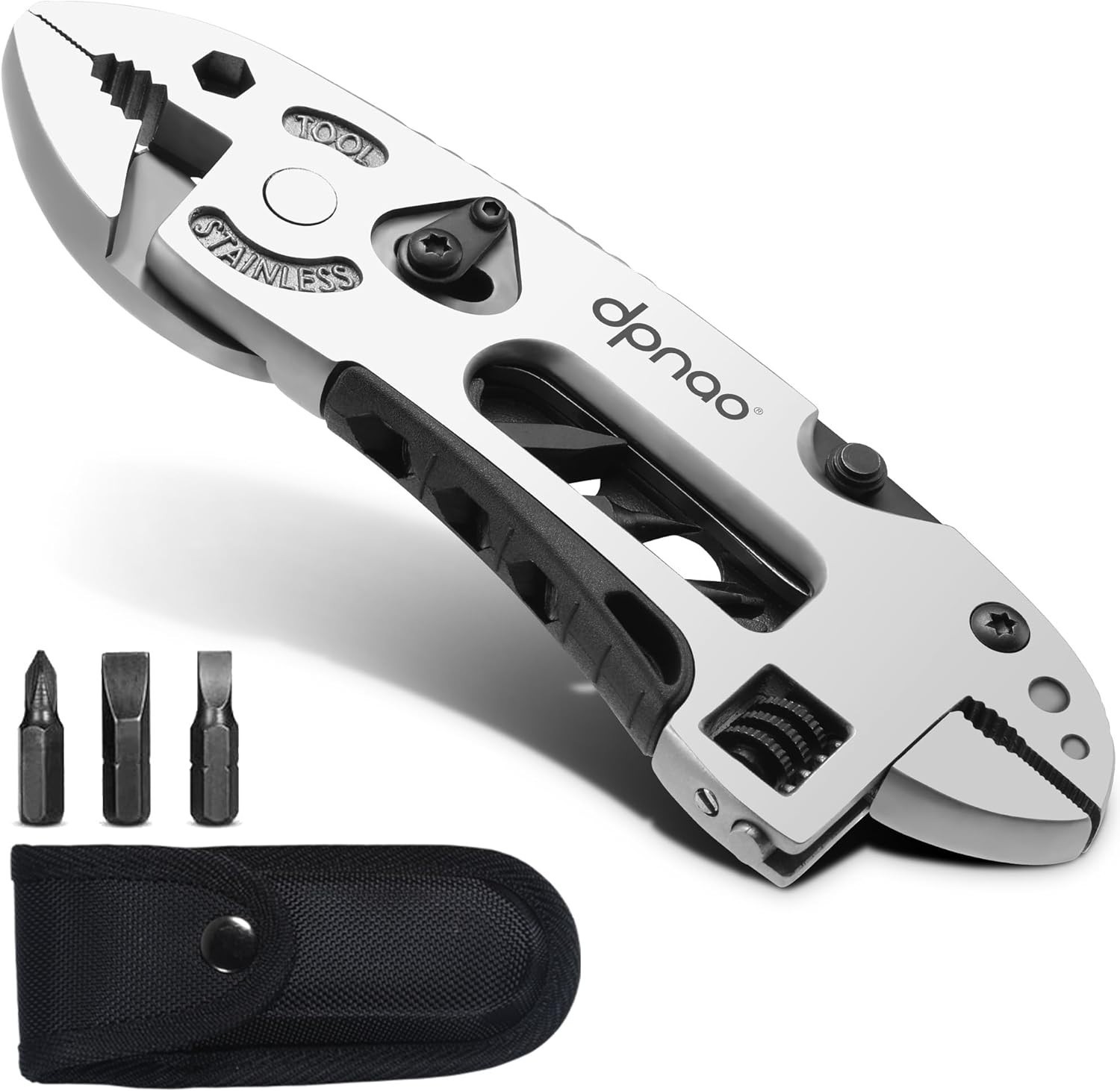 Versatile 5-in-1 Stainless Steel Multitool – Your Ultimate Outdoor Companion