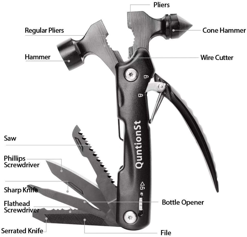 Mens Stocking Stuffers Gifts Men Survival Hammer Multitool,Christmas Gifts Dad