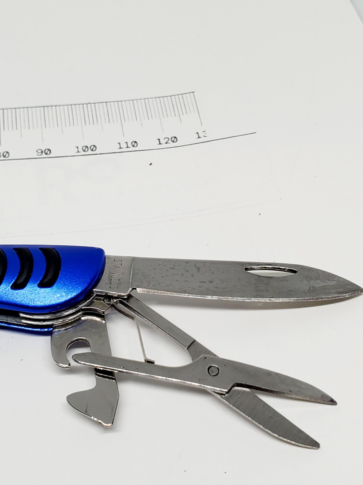 Stainless Steel Pocket Knife blue 6-in-1