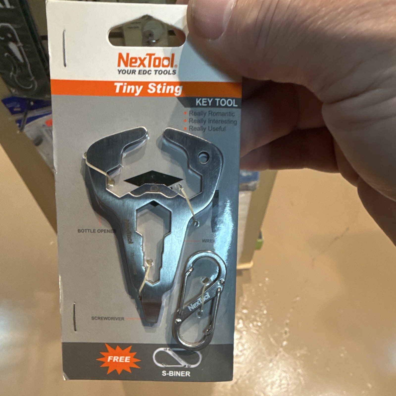 NexTool KT5008B Tiny Sting 4-in-1 Keychain Multi-Tool Stainless Silver