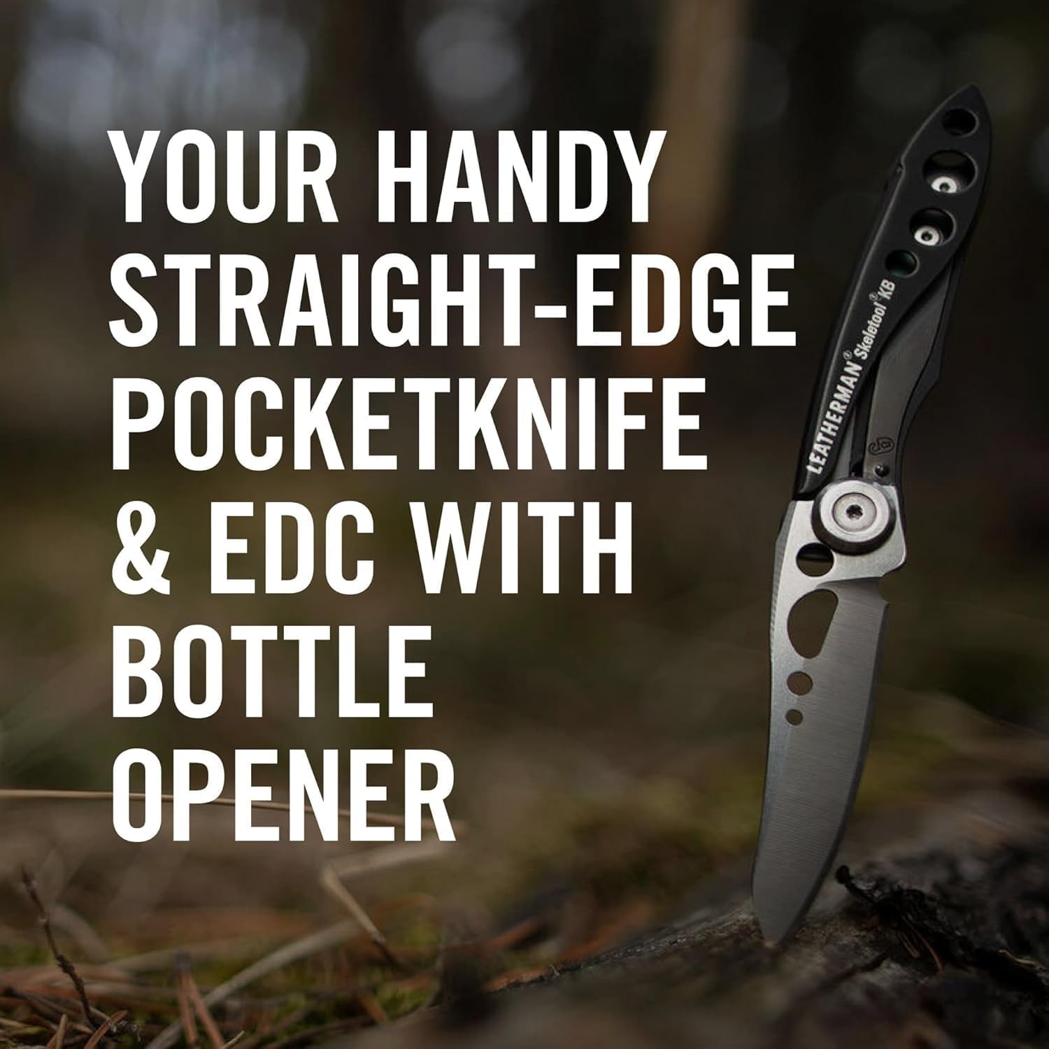 LEATHERMAN Skeletool KB Pocketknife Straight Edge Blade & Bottle Opener, Black