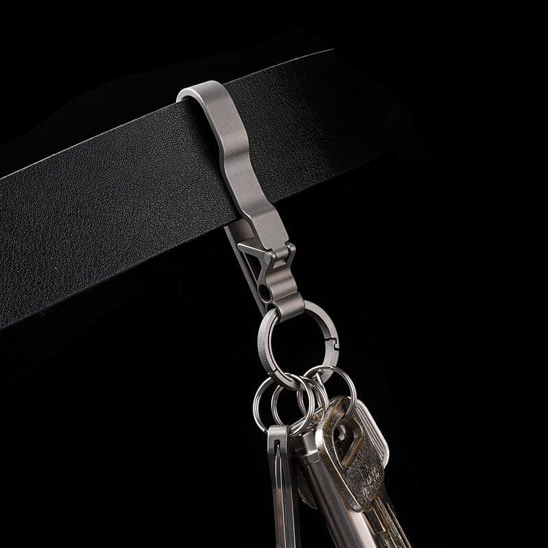 EDC Titanium Alloy Quick Buckle Detach Belt Waist hanging keychain Key Ring Tool