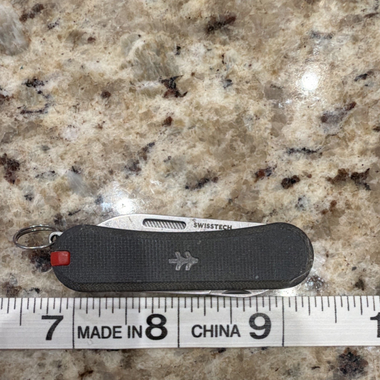 Swisstech Huckberry Multi-Tool Stainless Steel Knife Scissors File Keychain