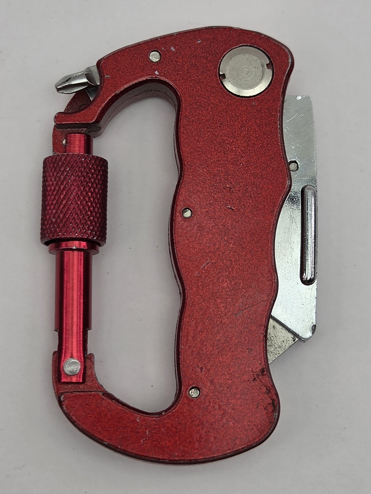 Carabiner Multitool Knife Red Color Razor Blade