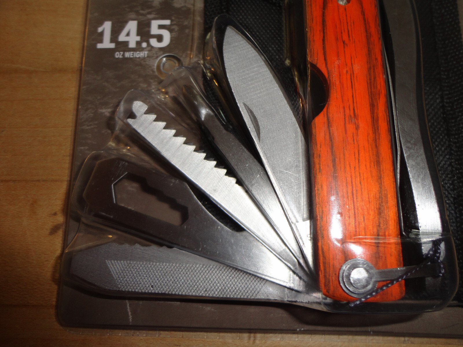 Outerbanks Provisions Hatchet Hammer Multitool ~14 Functions Stainless Wood BNIB