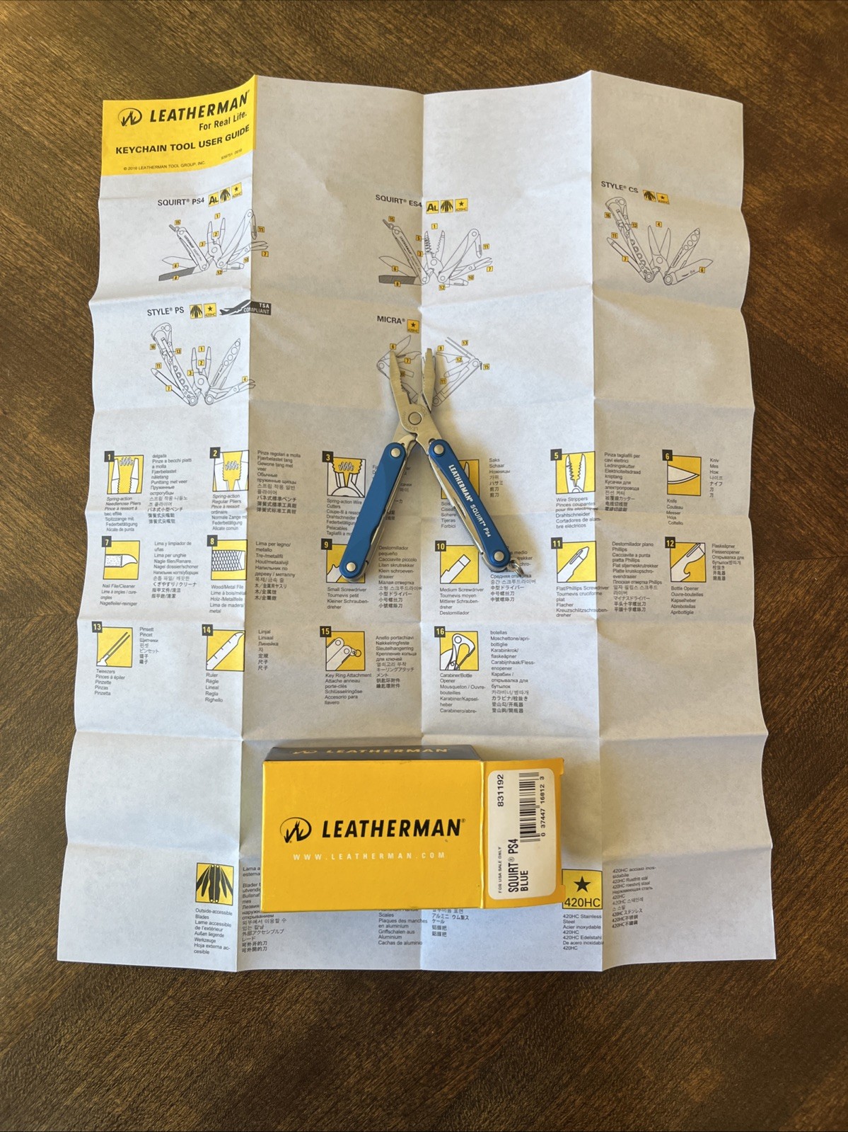 New in Box – Leatherman SQUIRT PS4 Multi-Tool With Pliers Scissors Knife BLUE!