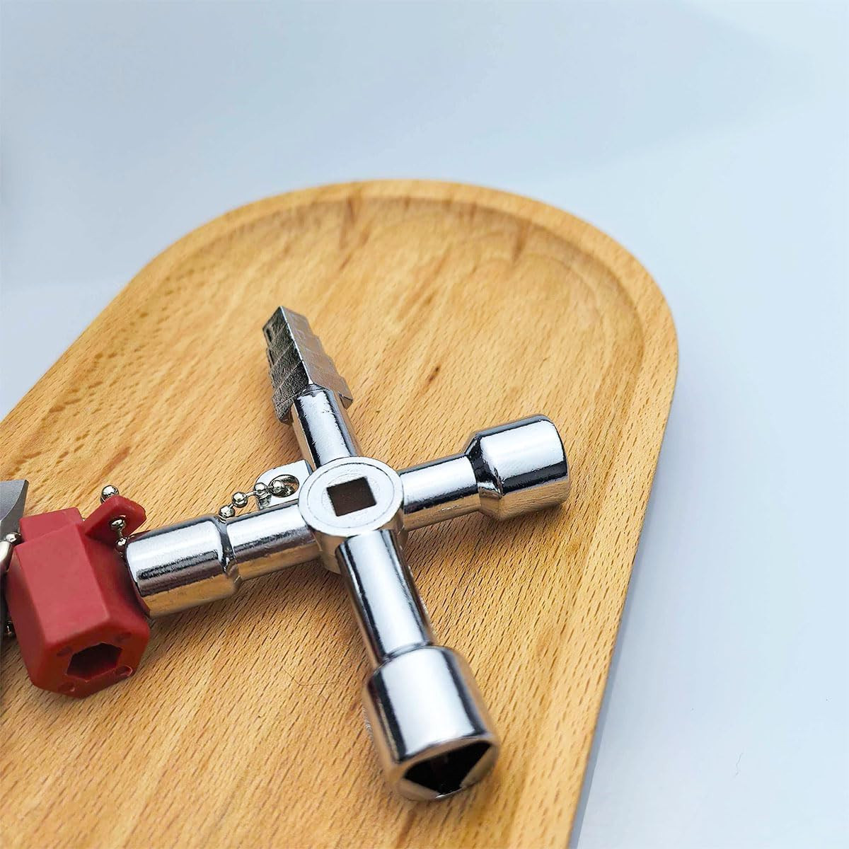 2Pcs 4-In-1 Universal Utility Key, Zinc Alloy Plumber Electrical Tools, Durable