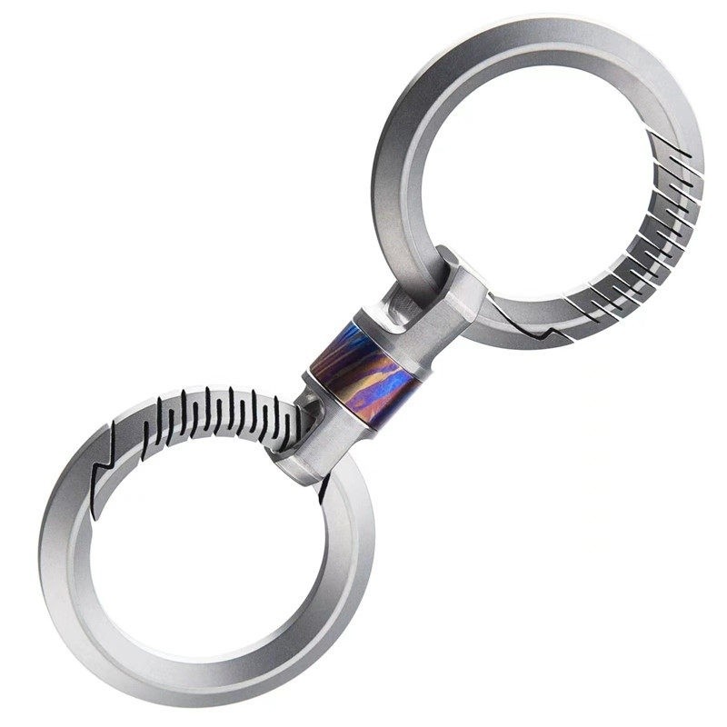 Titanium Car Key Hoop Ring Flexible Rotation Portable EDC Keychain Buckle 360°