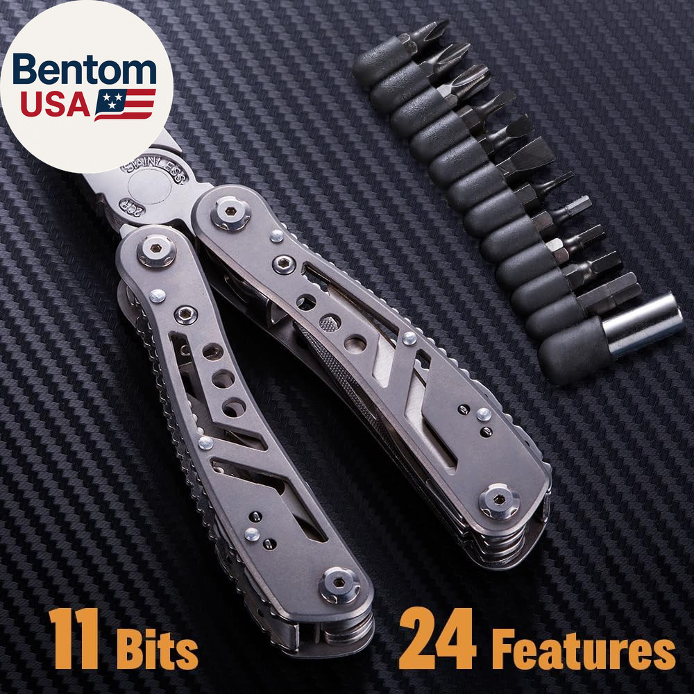 24-In-1 Multitool with Knife, Pliers & 11 Bits Sharp Stainless Steel – Multi Too