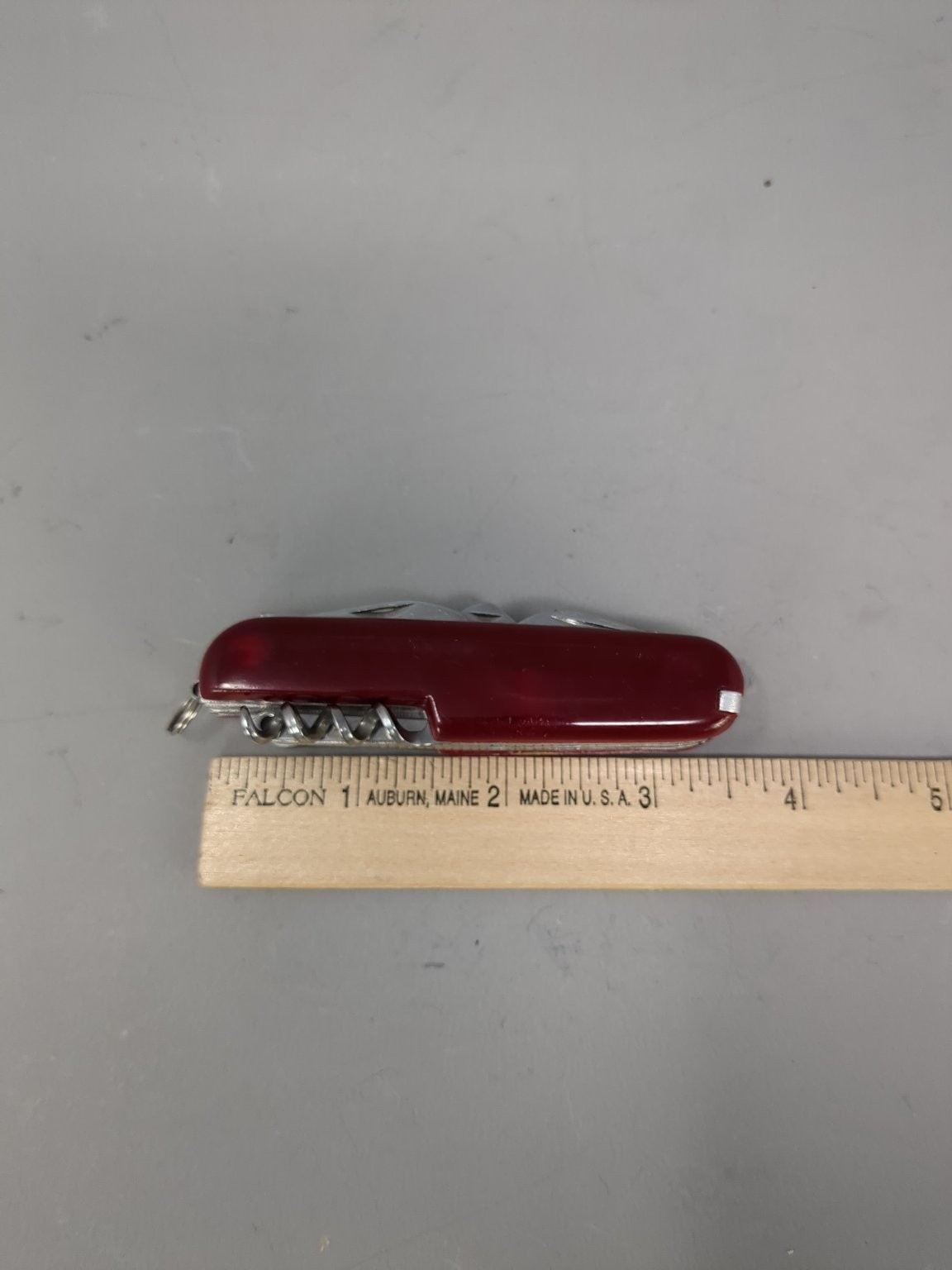 Multi-Tool Camping Knife Red Plastic Handle Stainless Steel EDC