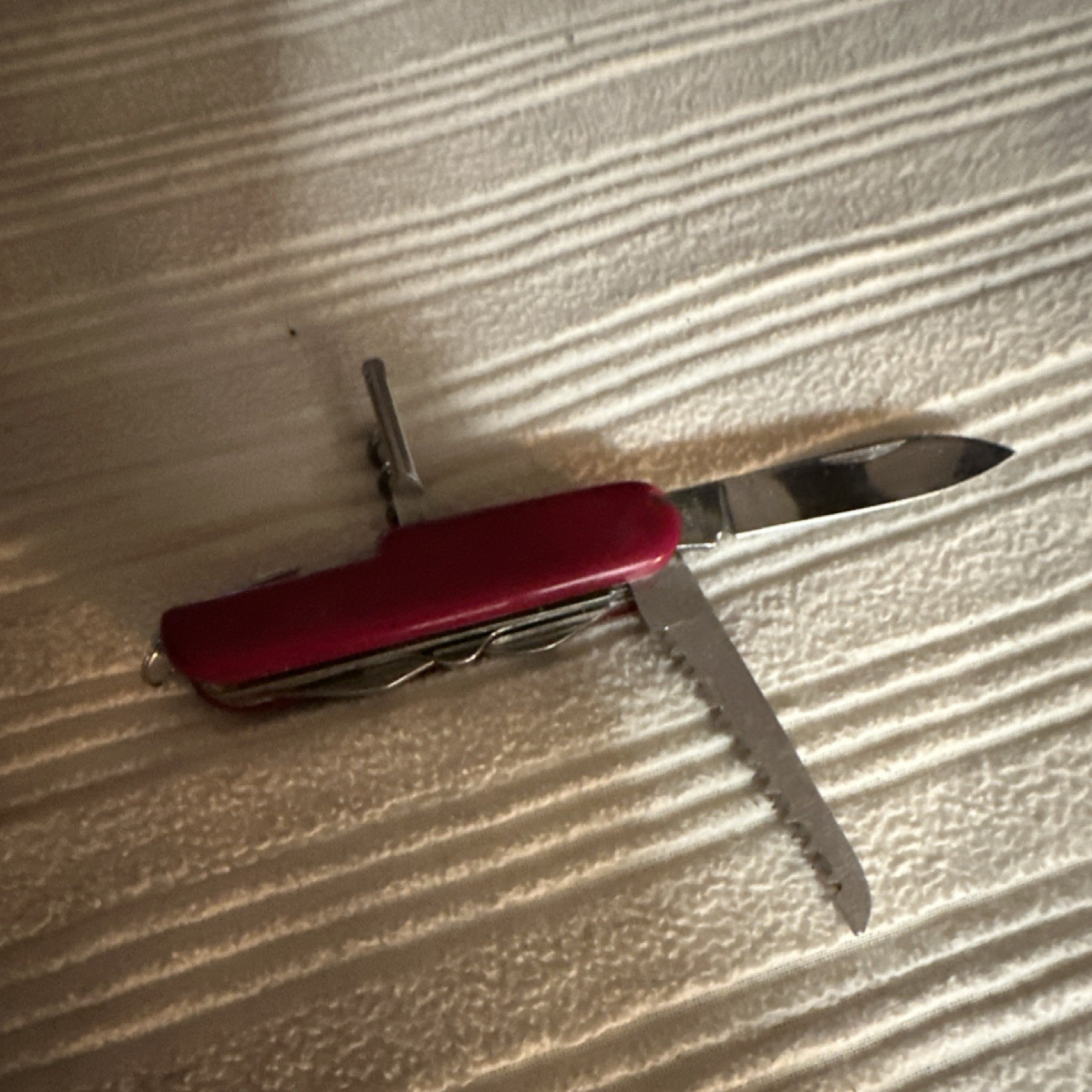 ALLTRADE Red Multi-Tool Knife Saw Corkscrew Stainless Steel Blade Camping