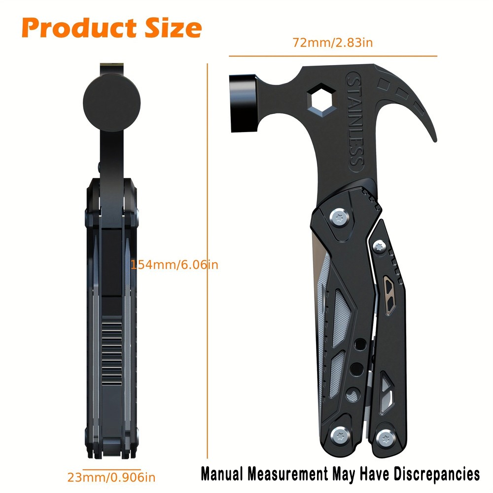 Heavy Duty 14-in-1 Multitool for Hiking, Fishing, DIY Projects – Stainless Steel