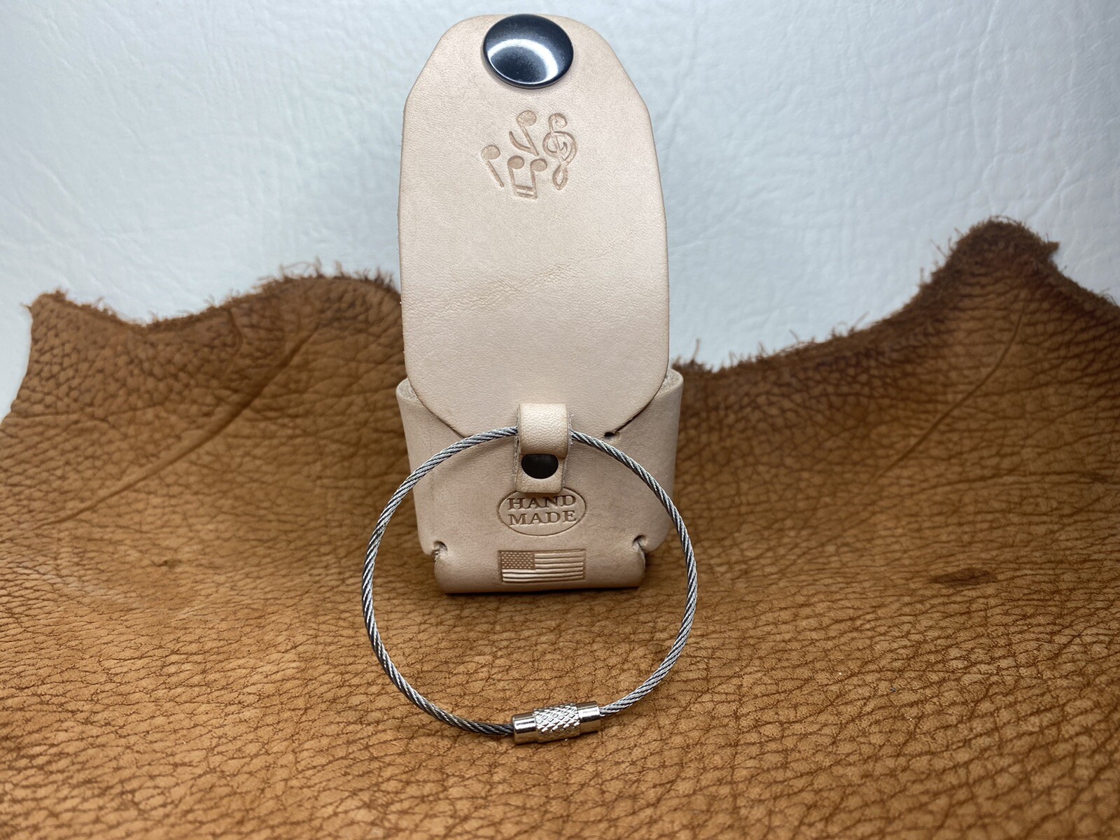 AirPods Case Leather Tan Craft Fashion Design Genuine Leather Handmade Music