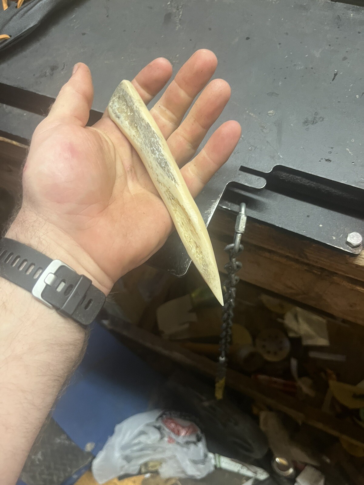 one time use 100% bone tool knife And Sheath With Zero Metal In It