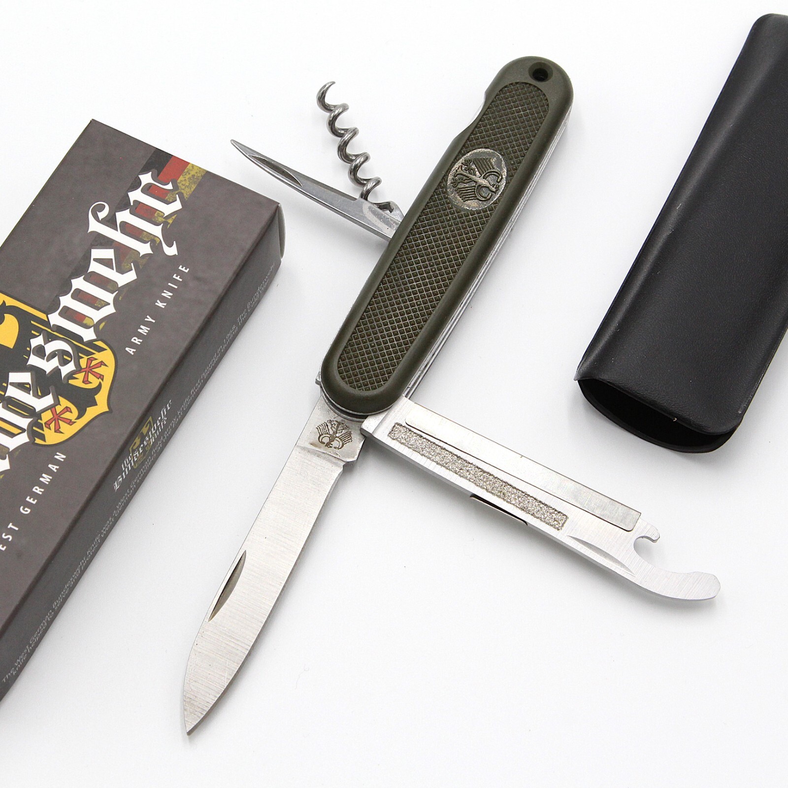 Military Bundeswehr 4 1/8″ Stainless GRN Multitool OD green Folding Knife 212