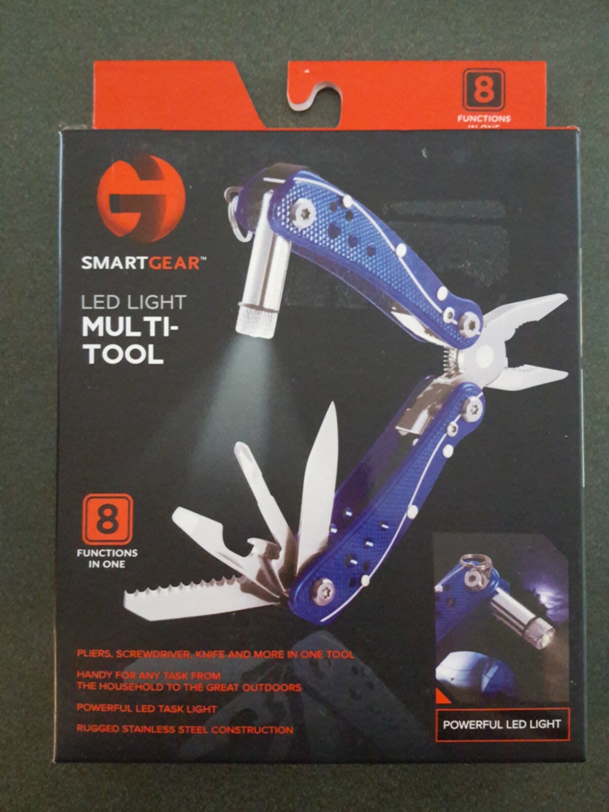 SMARTGEAR STAINLESS STEEL MULTI TOOL POCKET KNIFE & Tools & Flashlight 8-in-1