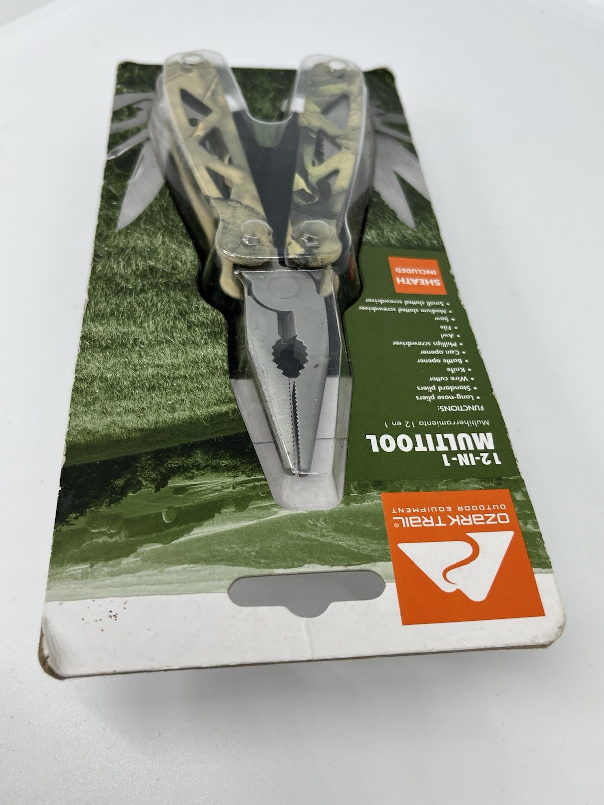 Ozark Trail 12-in-1 Multi-Tool Camo Mossy Oak Pocket Knife Pliers Sheath NEW