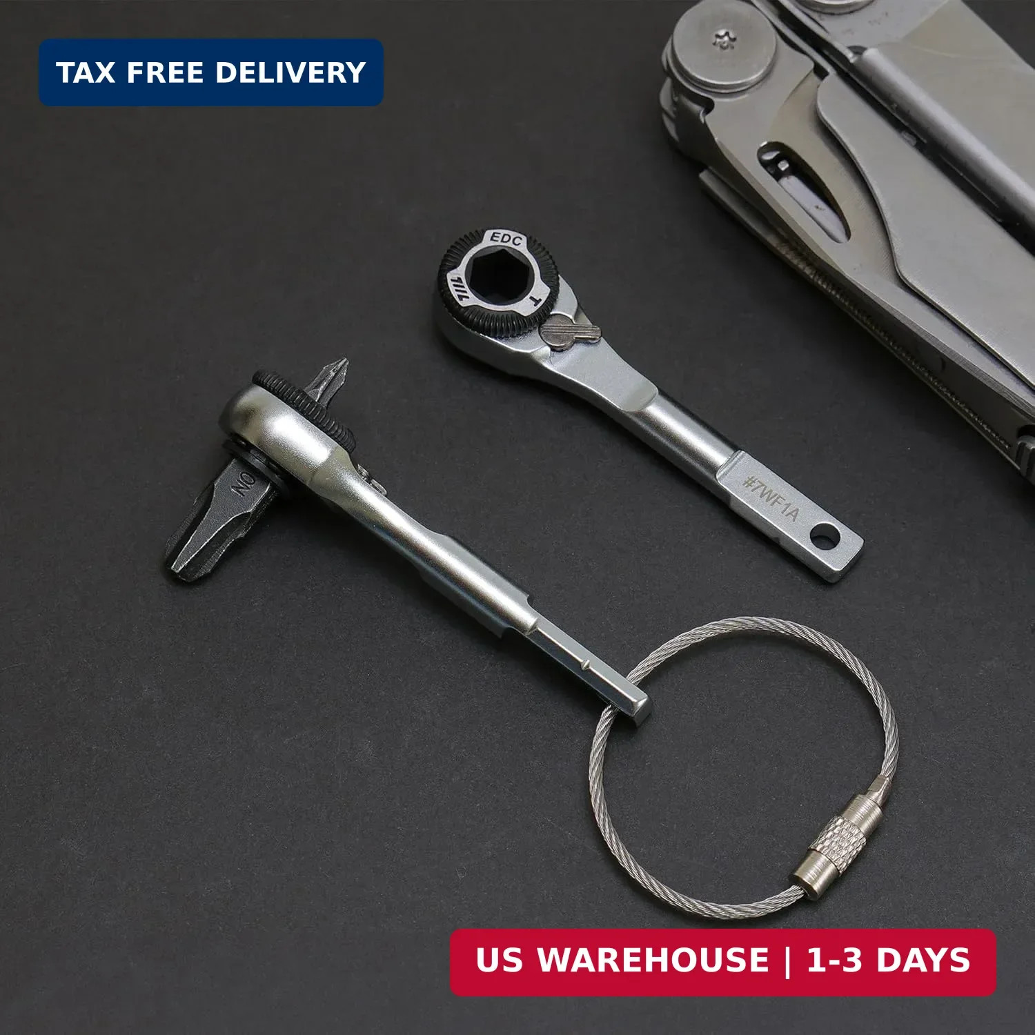 711L EDC Ratchet Wrench for Leatherman Multitools MK2 – Compact Flat End Screwdr