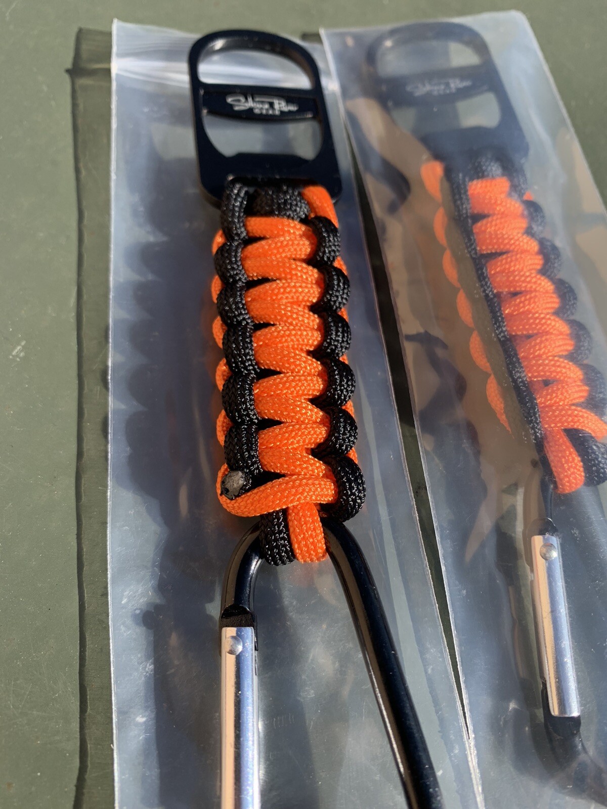 Lot 2 NEW Stone River Gear Paracord Keychain With Bottle Opener & Carabiner