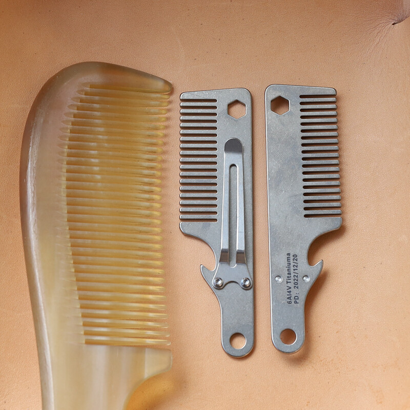 Titanium Alloy Tactical Small Comb Large Waves Healthy Skin Care Hair Beard