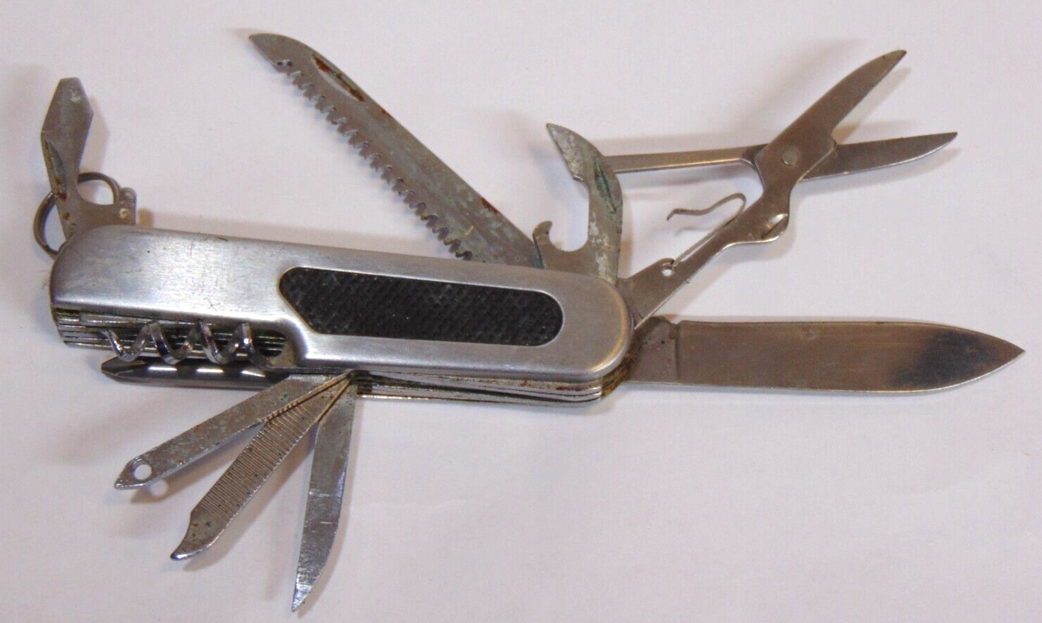 Vintage Multi Tool Pocket Knife Folding Scissors Screw Opener 10 Tools Versatile