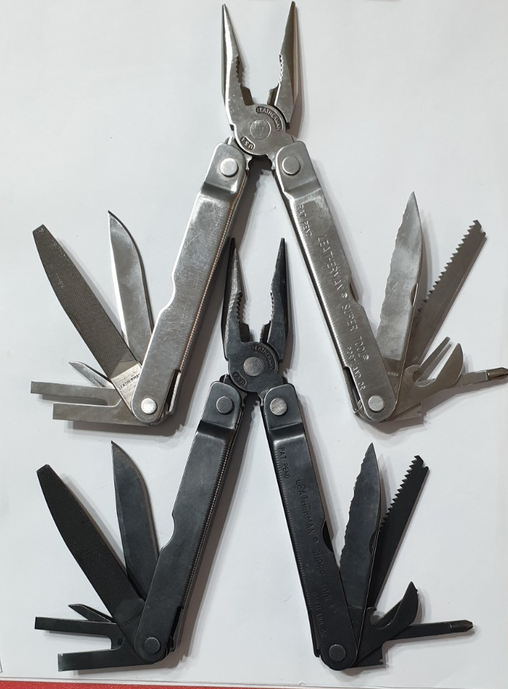 🔥 2X Leatherman 1998 Super Tool Gen1 Retired BO Black + Silver Rare Collectable