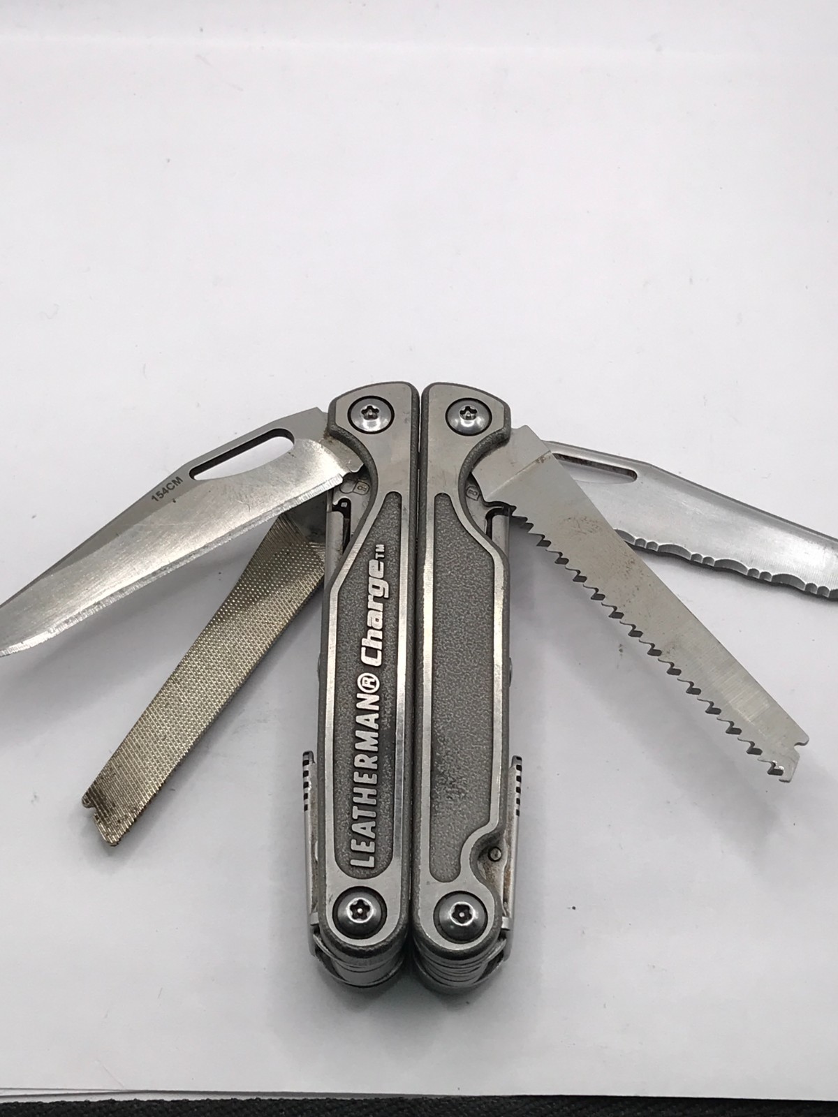 Leatherman Charge TI Gen1 Titanium 154CM TM trademark logo rare PAT Pend USED