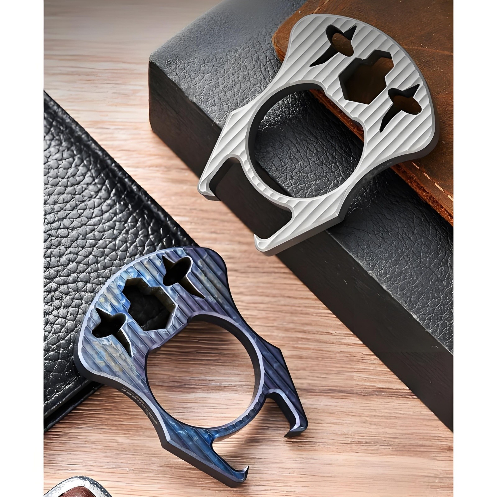 Titanium Alloy EDC Multi Tool Bottle Opener Keychain Pocket Survival Gear