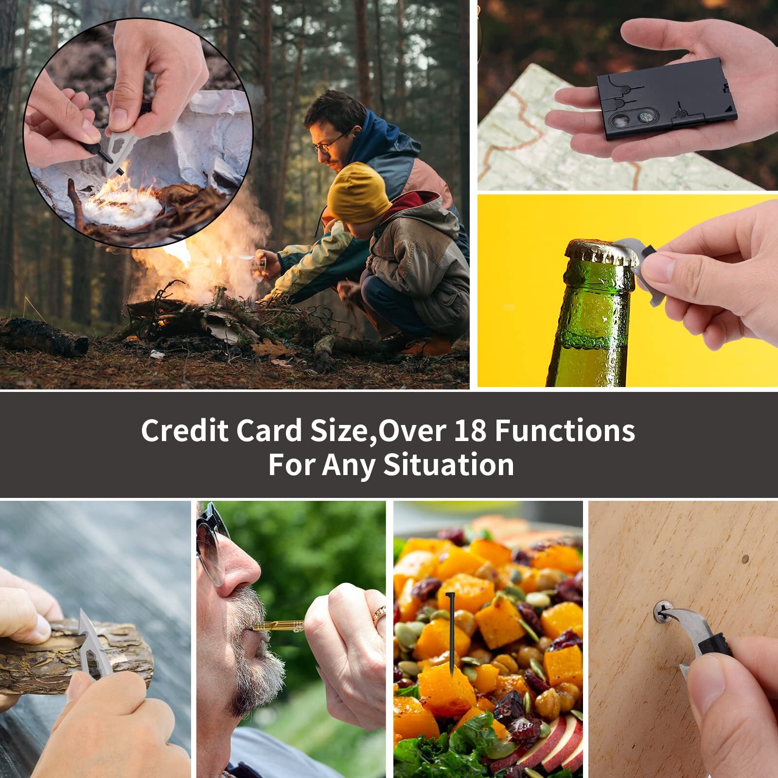 Credit Card Multitool 18 in 1 Cool Gadgets Fathers Gift for Dad Men Useful Gi…