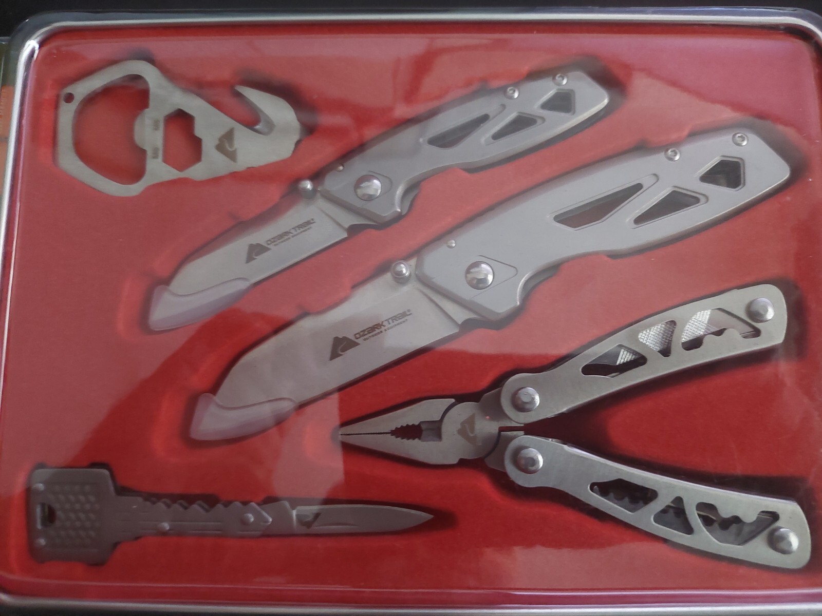 Ozark Trail 5pcs Combo Set Stainless Steel Folding Knives Multi-tool Key Knife!