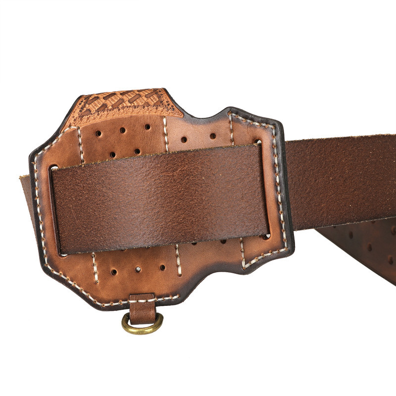 TOURBON 4-in-1 Leather Multitool Belt Holster for Flashlight/EDC/Pen Sheath Gift
