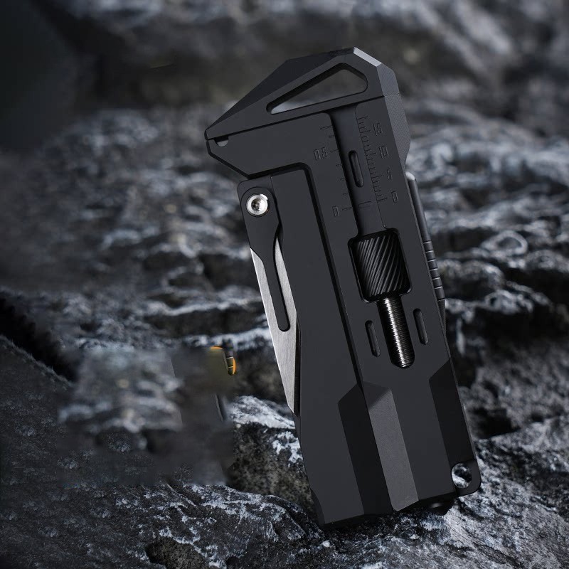 Titanium Alloy EDC Wrench Ratchet Screwdriver Caliper Bit Holder Utility Cutter