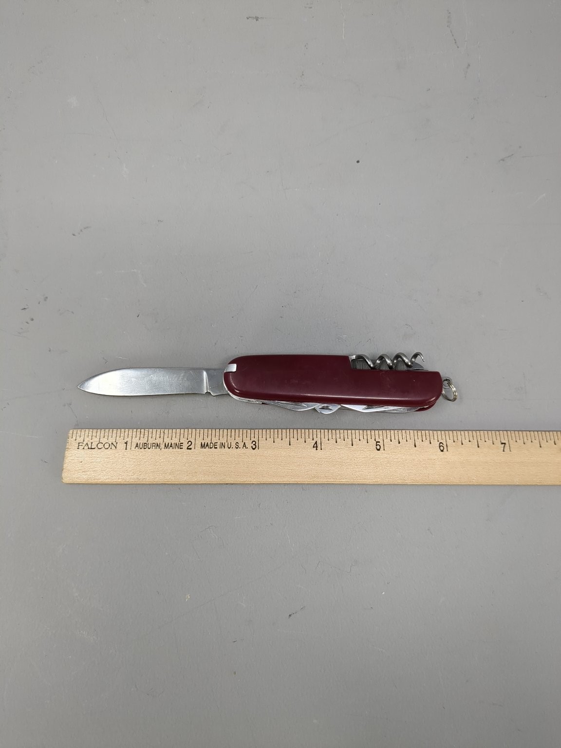 Swiss Army Style Multi-Tool Pocket Knife Burgundy 11 Tools Camping