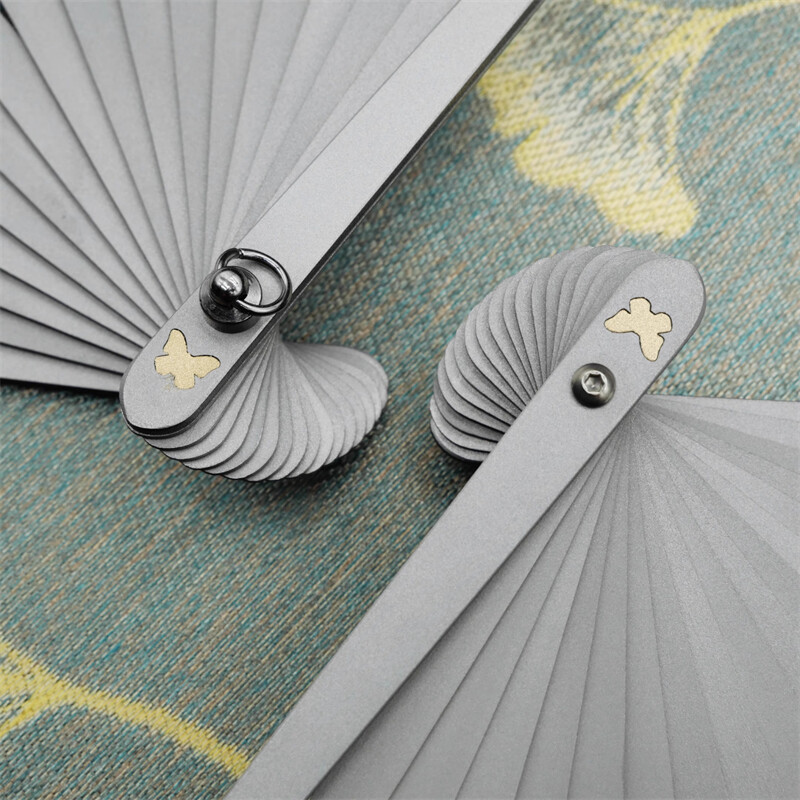 9” Titanium Alloy Folding Fan Martial Arts Portable Kung Fu Tai Ji Butterfly