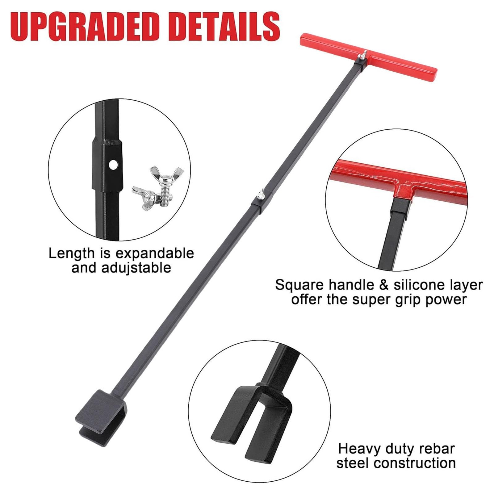 Carbon Steel Water Meter Key T Handle 4 Way Sillcock Wrench Shut Off Tool