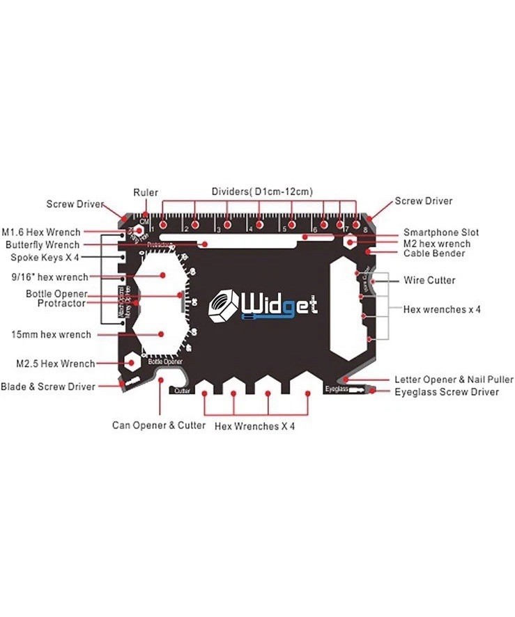 Multi purpose survival Pocket tool 43 in 1 – credit card sized multi tool Widget