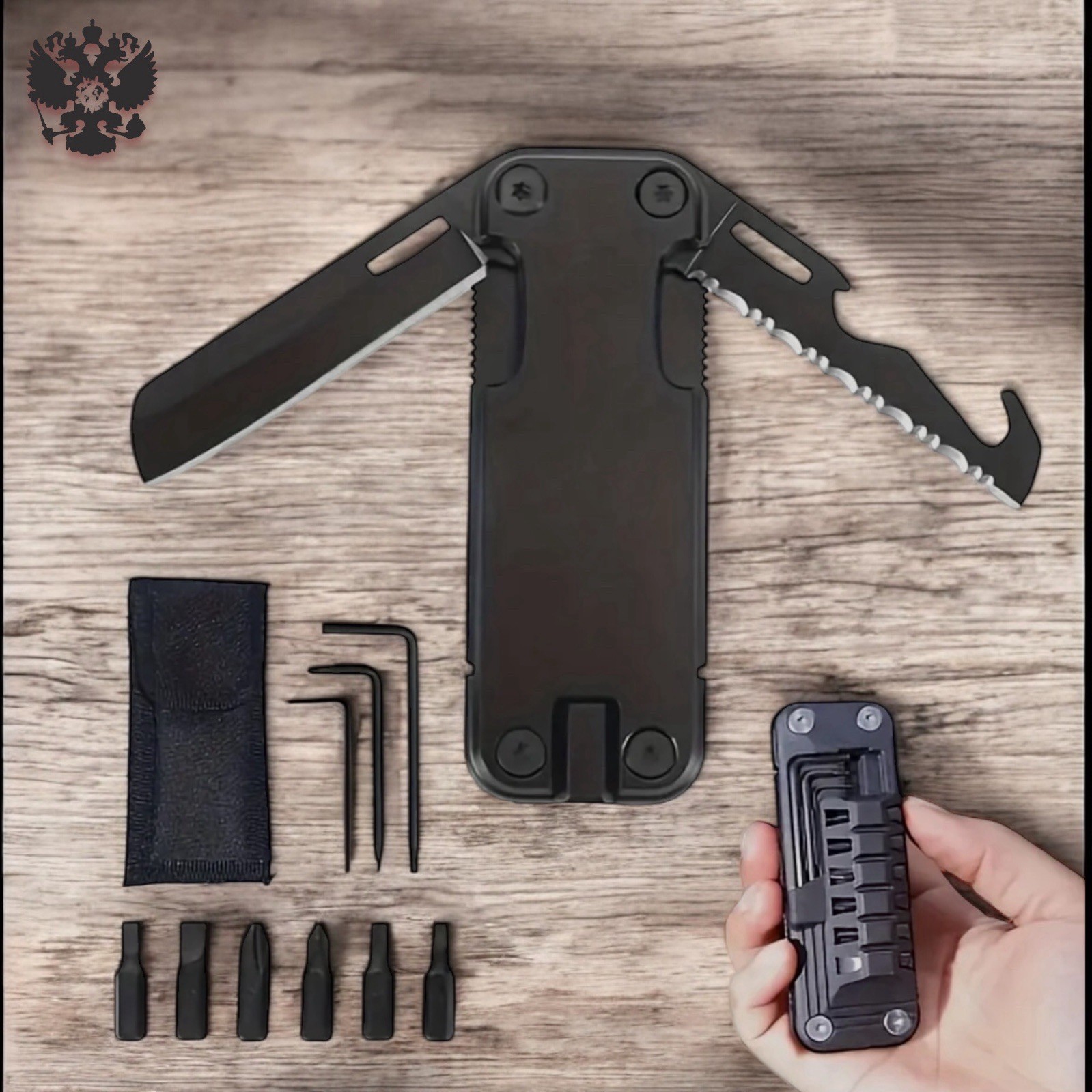 GHK “THE TOOL POD” Ultimate EDC Compact Multitool – 440 Steel Pocket Knife NEW