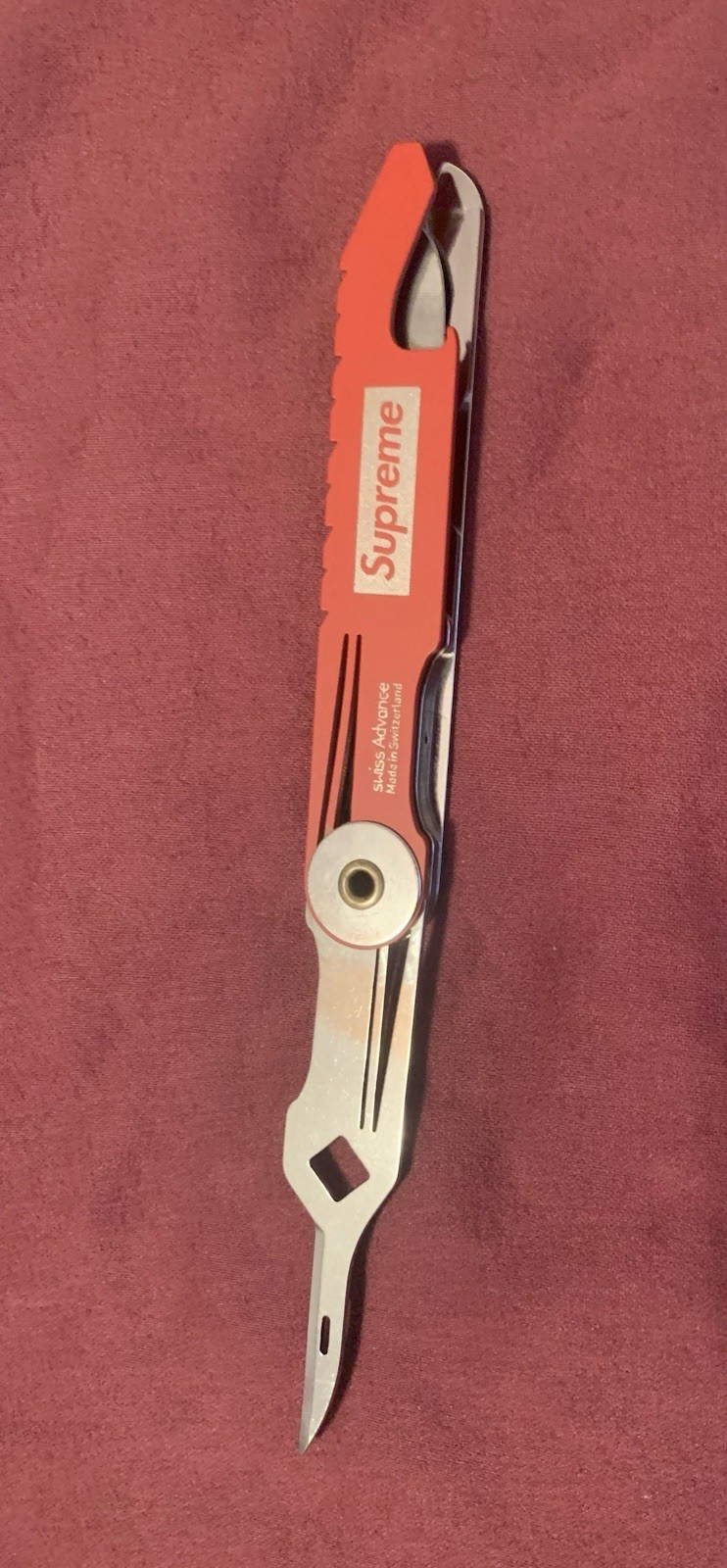 Supreme/Swiss Advance Crono N5 Pocket Knife Red