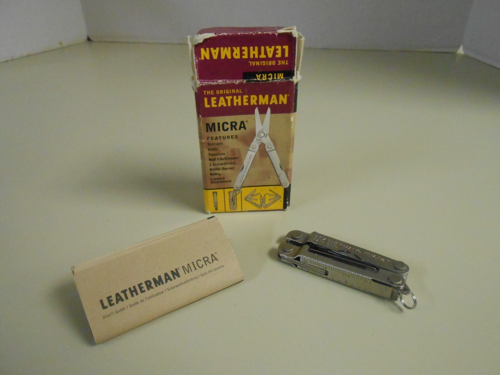Original Leatherman Micra Multi Tool in Factory Box Scissors Knife Tweezers More