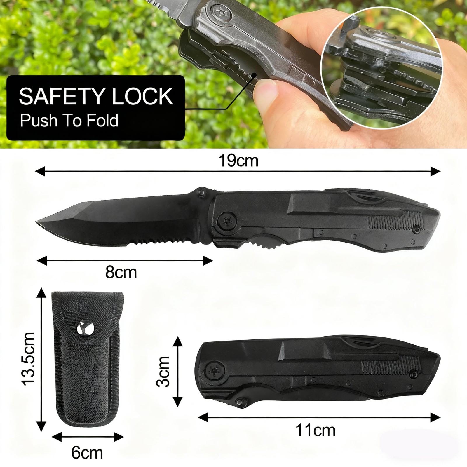 Multitool Pocket Knife, Stainless Steel Folding Knife, with Screwdriver, 10 in 1…