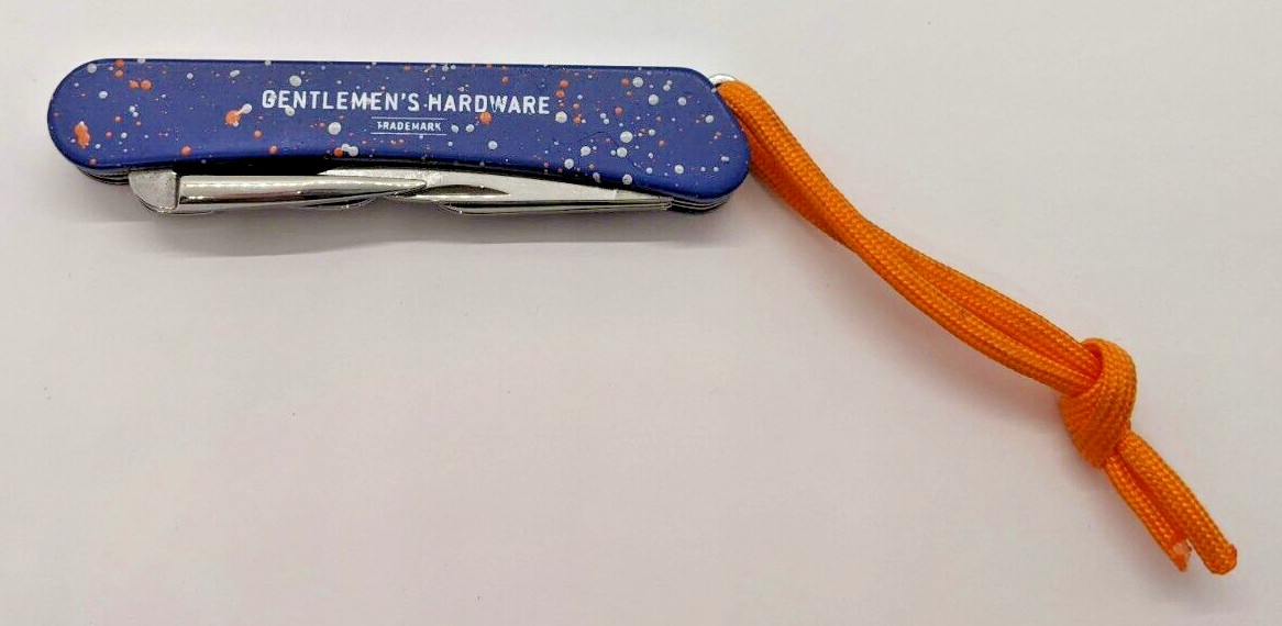Gentleman’s Hardware 6-In-1 Fishing Multi-Tool Blue W/ Orange Gray Paint Splatte