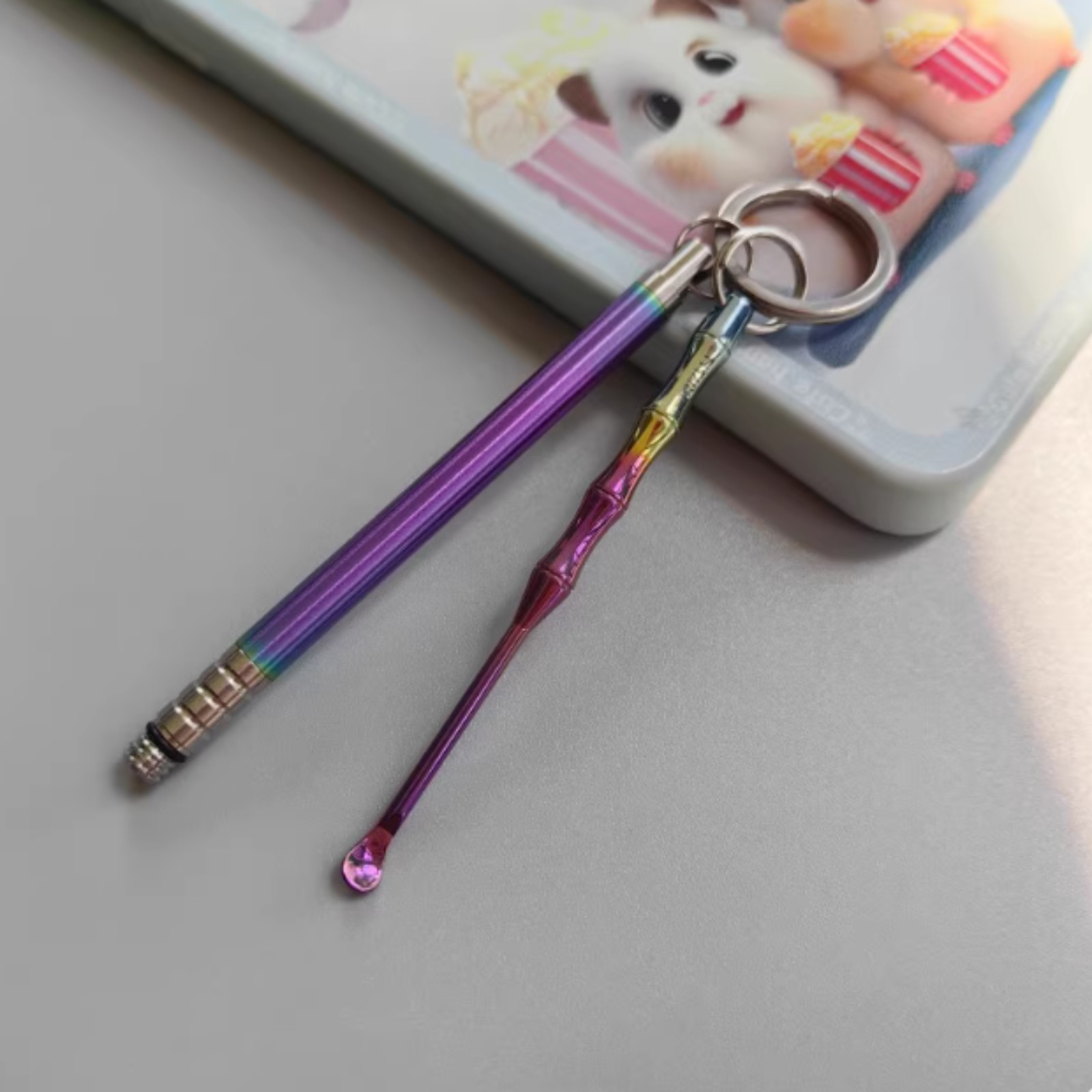 EDC Titanium Alloy Ear Pick + Titanium Alloy Toothpick Portable Multi Tool Gift