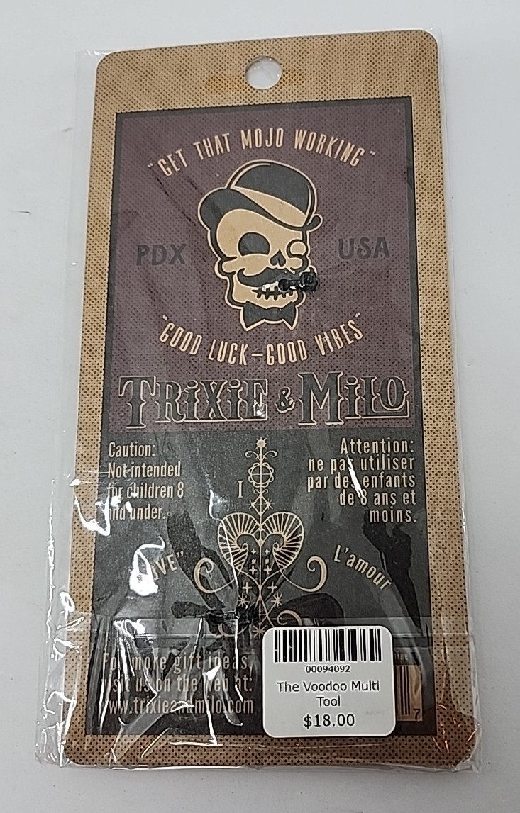 Voodoo Multi Tool Black White Skeleton Trixie Milo 5″ Bottle Opener (B3-E12)
