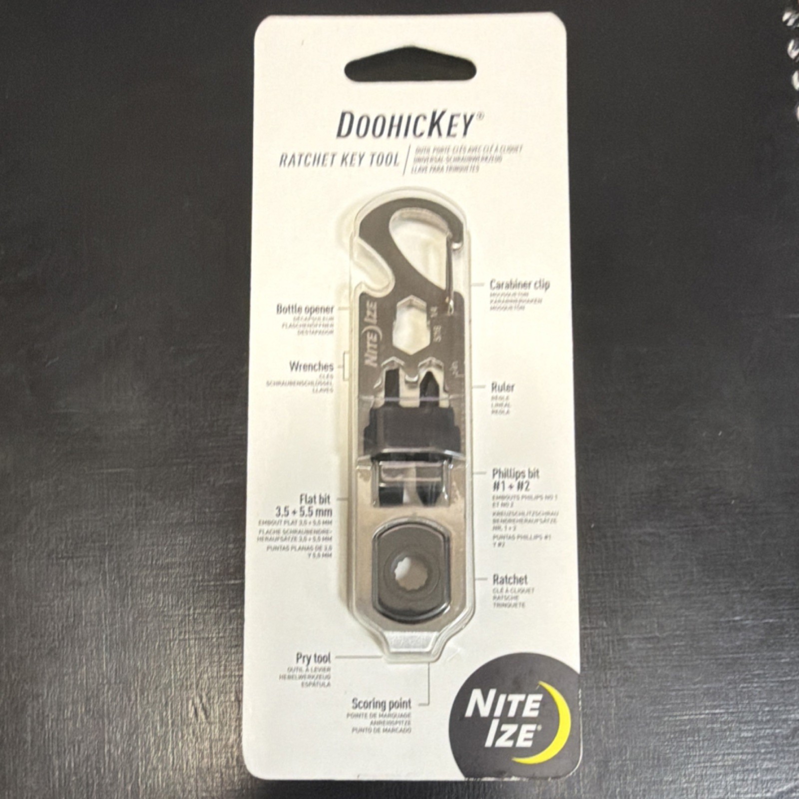 Nite Ize DoohicKey Ratchet Key Tool Multi-Tool, Stainless Steel, Carabiner, Rat…