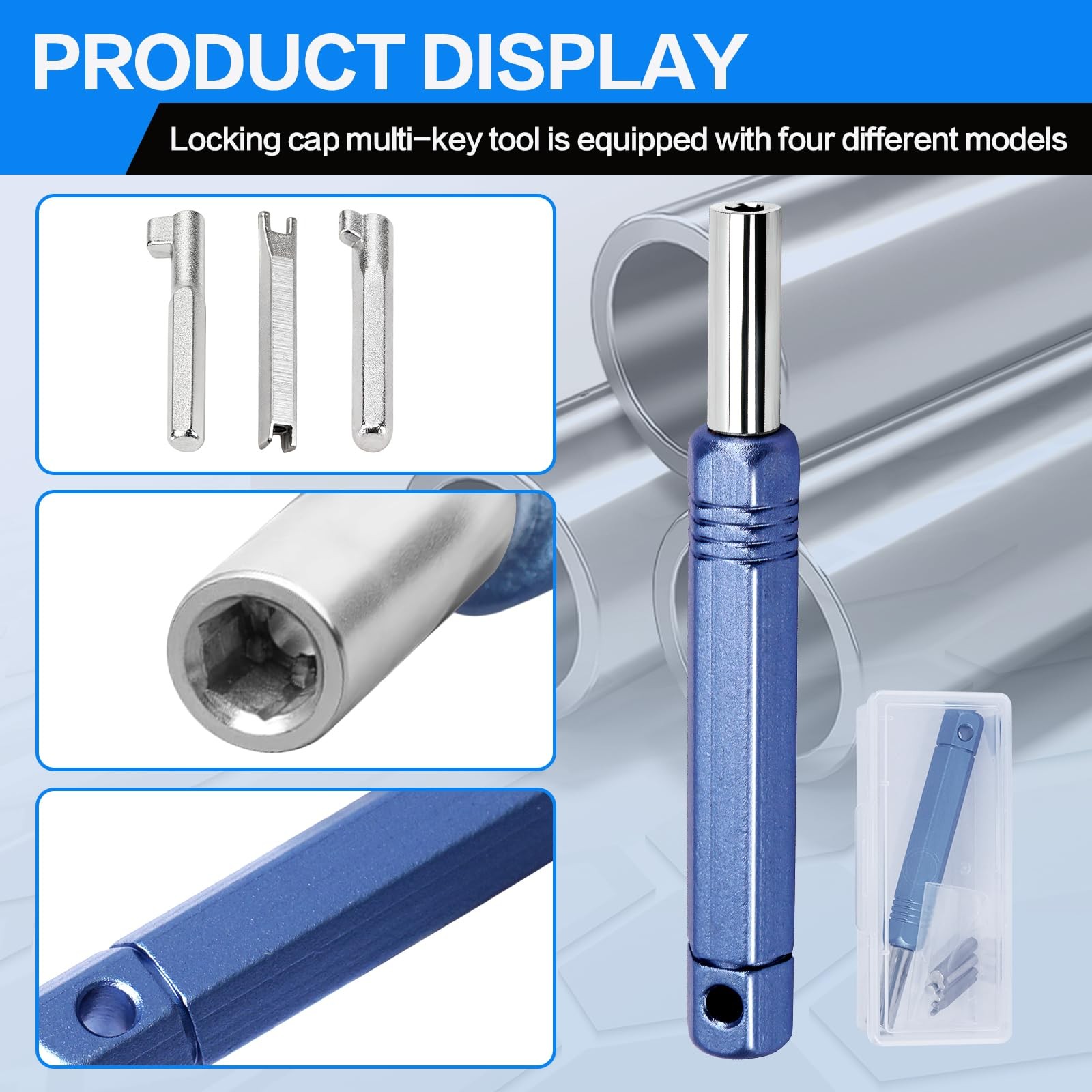 Universal Refrigerant Locking Cap Key Tool – Multi-Key HVAC Tool Kit for AC R…