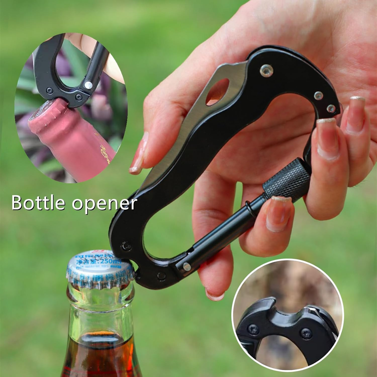 1 PCS Multitool Carabiner with Pocket Knife Professional Carabiner Multitool Key