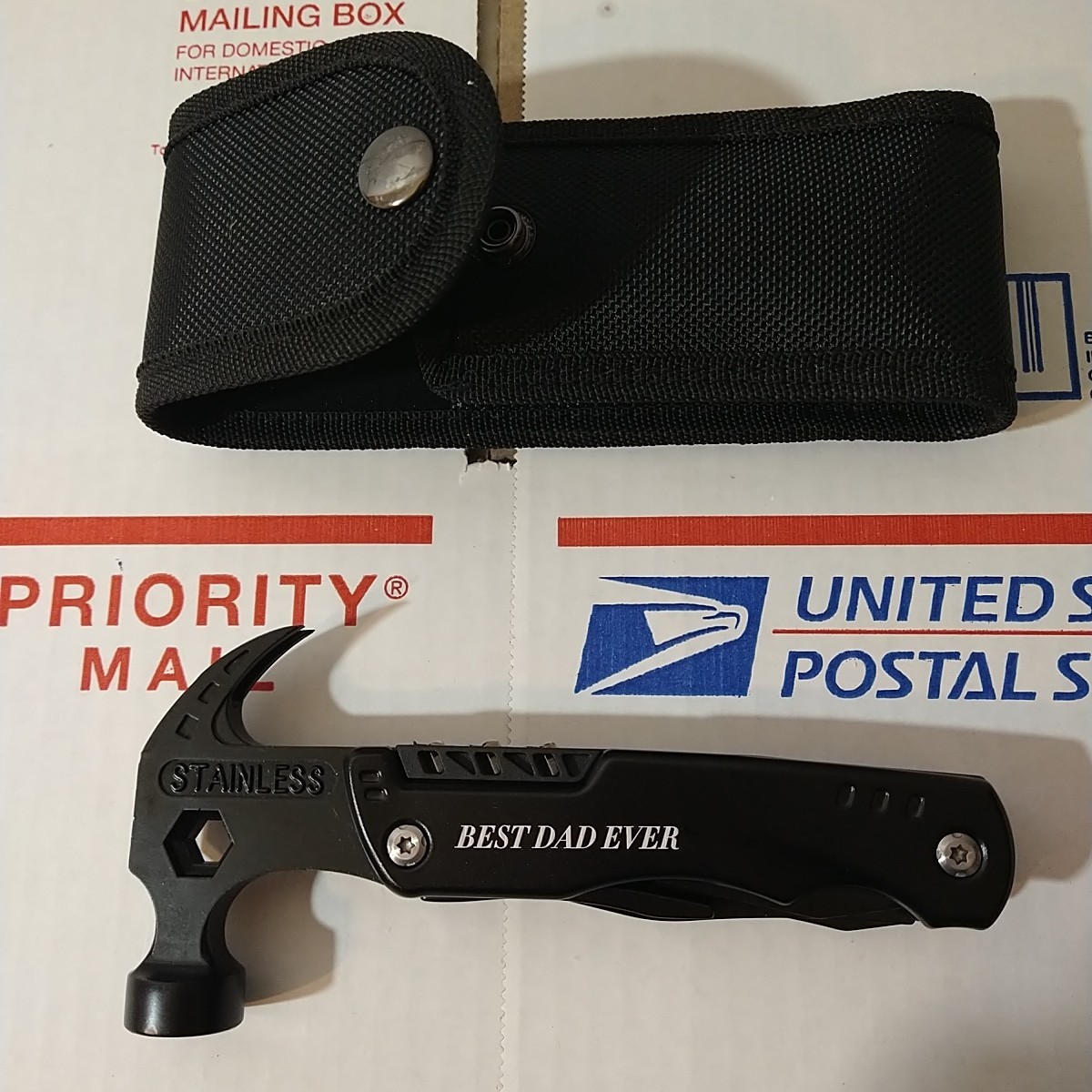 BEST DAD EVER All in One Survival Tools Hammer Multitool Camping Hunting Knife