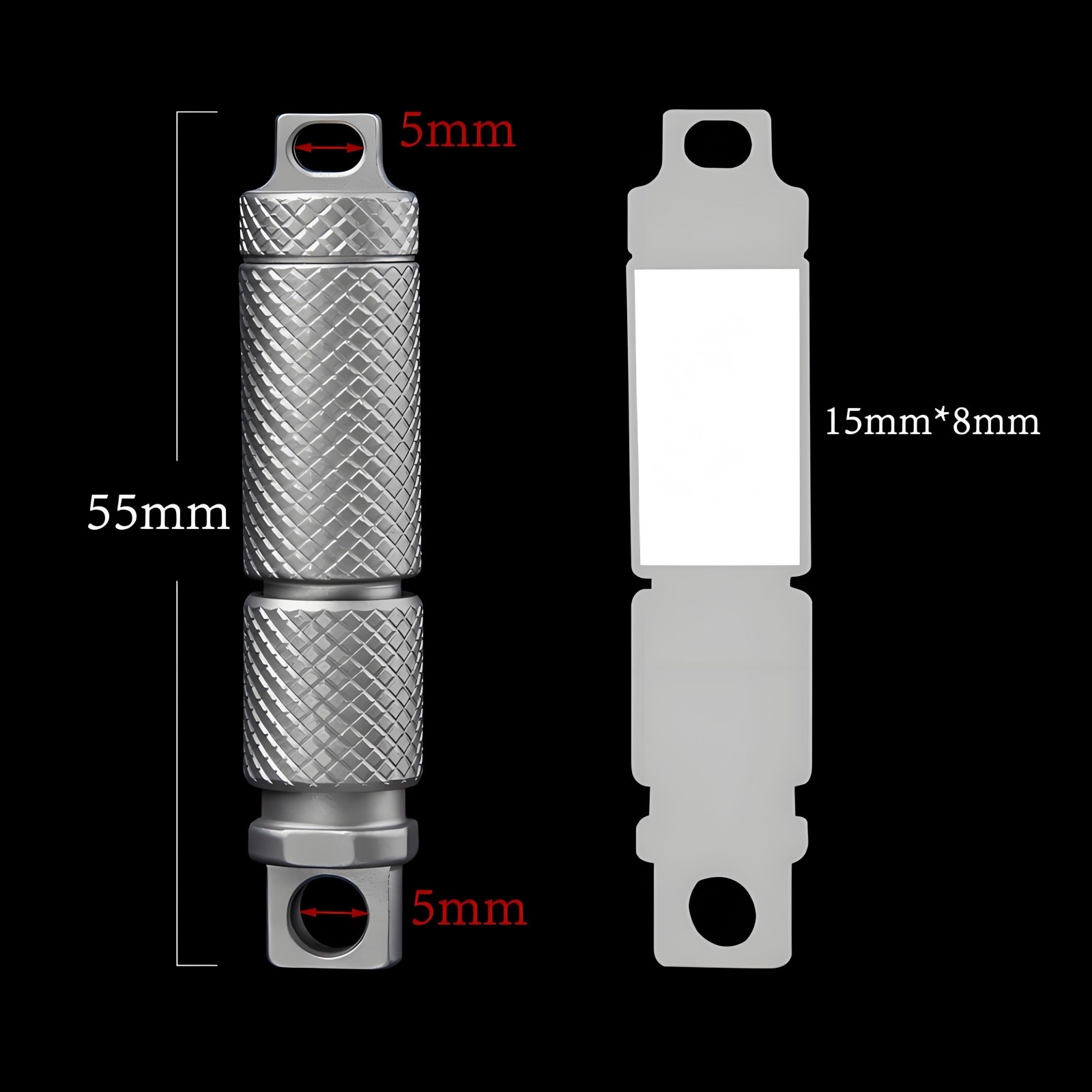 Titanium Alloy Capsule EDC Pill Storage Container Keychain Holder Waterproof