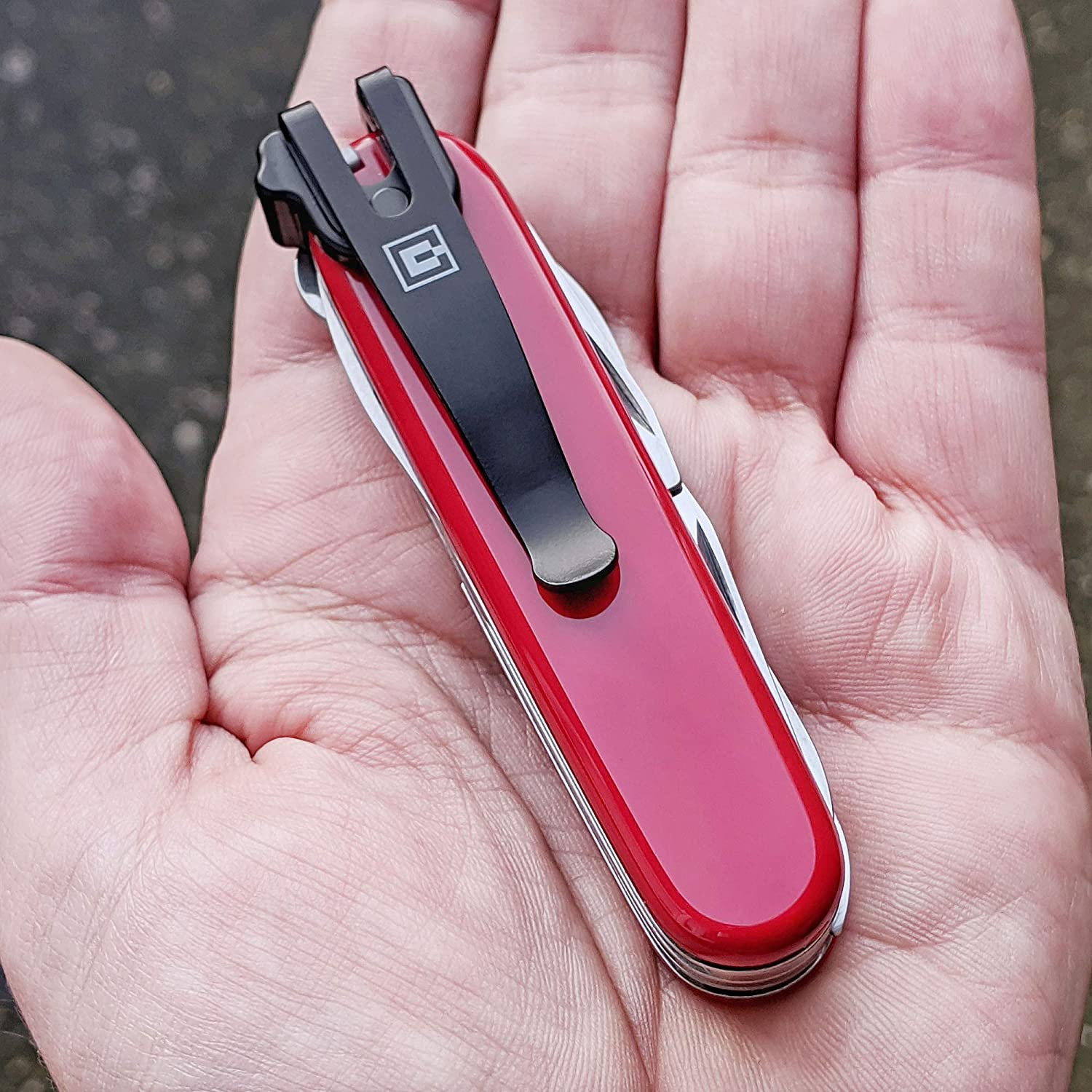 SwissQlip Deep Carry Pocket Clip Compatible with 91mm Victorinox Swiss Army K…
