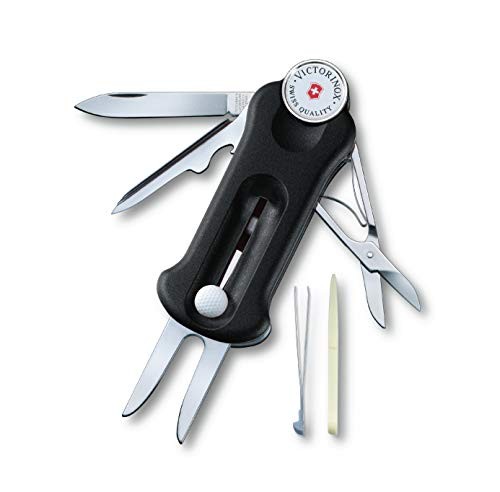 Victorinox 0.7052.3 Golf Tool Black Golf Fork Ball Marker with Marker Repair